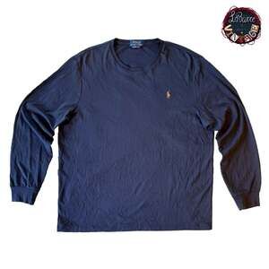 Polo Ralph Lauren Navy Blue Custom Slim Fit Long Sleeve T-Shirt
